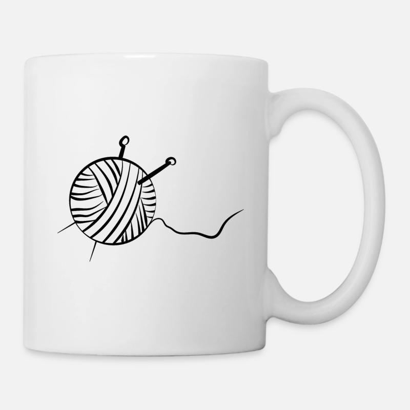 Wolle Stricken Wollknäuel - Tasse - Weiß