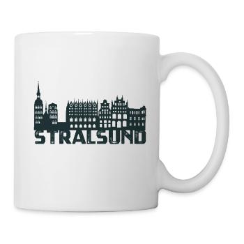 Hansestadt Stralsund Silhouette Skyline Stralsund - Tasse - Weiß - Rechts