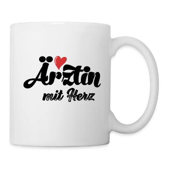 Ärztin mit Herz Patienten Krankenschwester Danke - Tasse - Weiß - Rechts