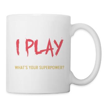 Was ist deine Supermacht? Sportler Gift - Tasse - Weiß - Rechts