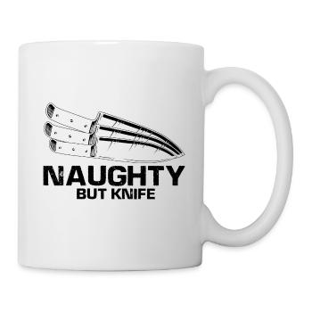 Leben ist besser mit Messer Messersammler - Tasse - Weiß - Rechts