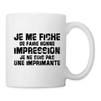 je me fiche de faire bonne impression - Mug blanc - blanc - Droite