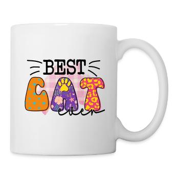 Katzen Mutter Miau Lustig Katzendame T-Shirt - Tasse - Weiß - Rechts