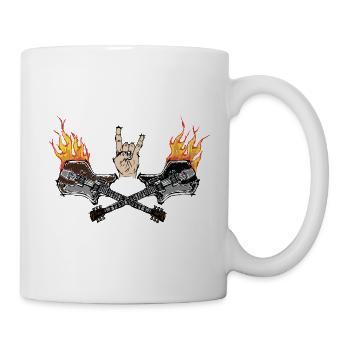 Rock'n'Roll in Flammen! - Tasse - Weiß - Rechts