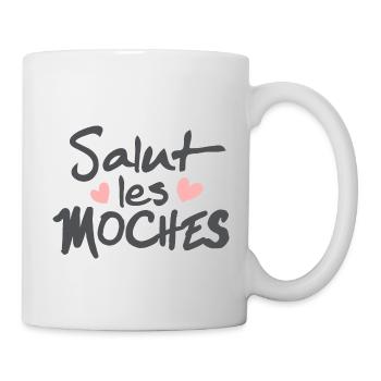 Salut les moche - Phrase drôle - Mug blanc - blanc - Droite
