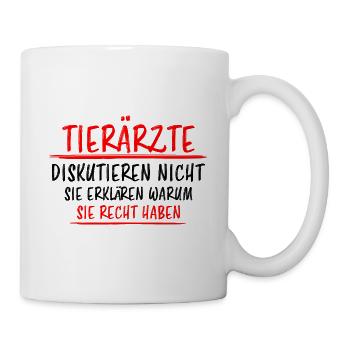 Tierarzt Lustige Spruch Beruf Tiermedizin Geschenk - Tasse - Weiß - Rechts