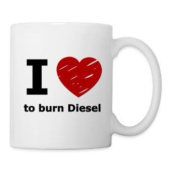 Les voitures à combustion diesel - Mug blanc - blanc - Droite