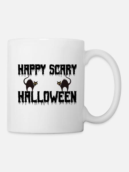 Glückliches gruseliges Halloween - Tasse - Weiß