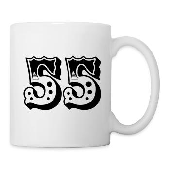 55 - Zahl - Nummer - Tasse - Weiß - Rechts