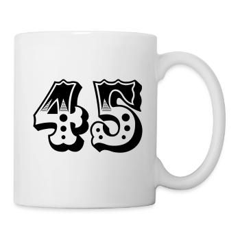 45 - Zahl - Nummer - Tasse - Weiß - Rechts