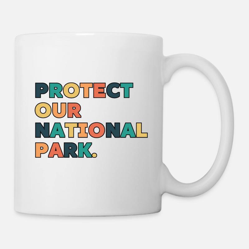 Retro Schützen Sie unseren Nationalpark - Tasse - Weiß