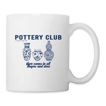 "Pottery Club"- Hobby Illustration Back - Mug - white - Right