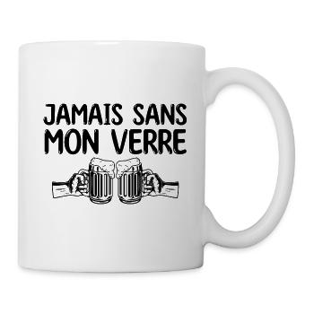 Bière et alcool | jamais sans mon verre apéro - Mug blanc - blanc - Droite