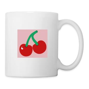 Cherries in a pink square - Mug - white - Right
