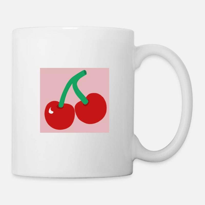 Cherries in a pink square - Mug - white