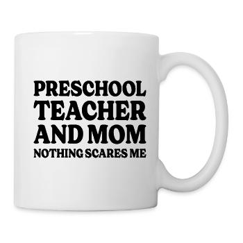 Humor teacher in kindergarten and mom - Mug - white - Right