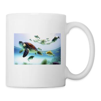 Underwater turtle - Mug - white - Right
