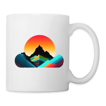 Mountain Landscape Geometric Art - Mug - white - Right