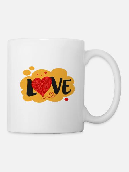 LOVE wool - Tasse - Weiß
