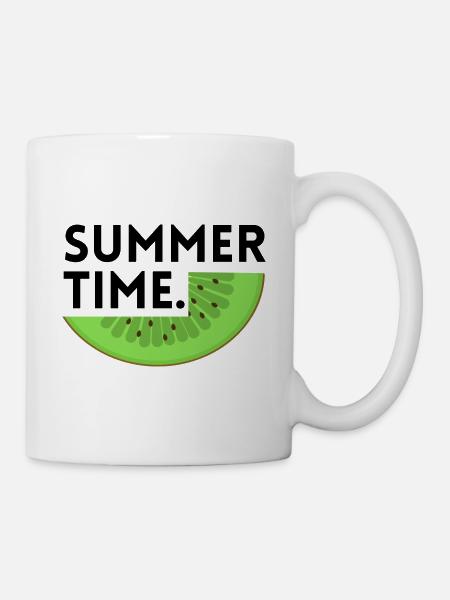 Sommerzeit - Kiwi - Tasse - Weiß
