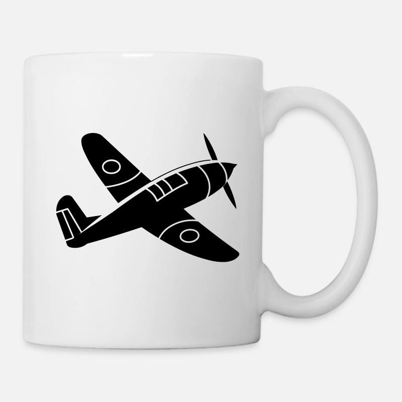 Kampfflugzeug - Tasse - Weiß