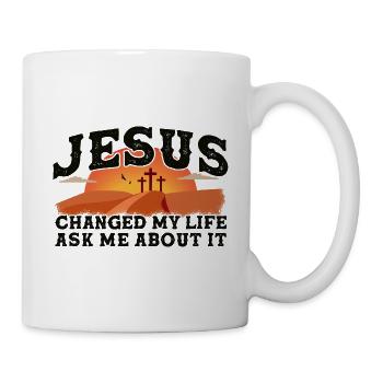 Jesus Changed My Life, Waymaker 1 Cross 3 nails 4 - Mug - white - Right