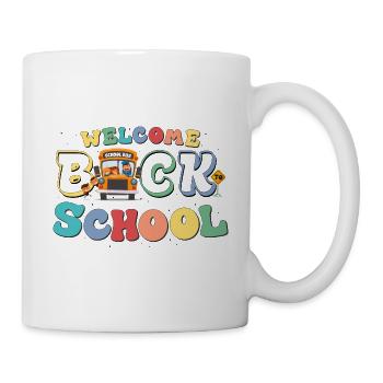 Bienvenue à l’école pour un autobus scolaire mignon et drôle - Mug blanc - blanc - Droite