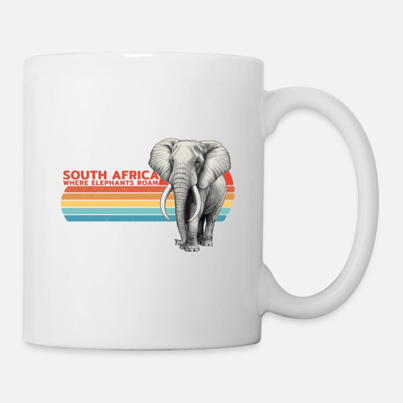 Elefant Südafrika - Tasse - Weiß
