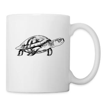 Turtle in black and white - Mug - white - Right