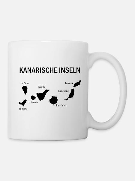 Canary islands Map Kanarische Inseln Karte - Tasse - Weiß