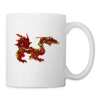 Dragon from autumn leaves - Mug - white - Right