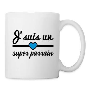 super parrain, idée cadeau parrain - Mug blanc - blanc - Droite