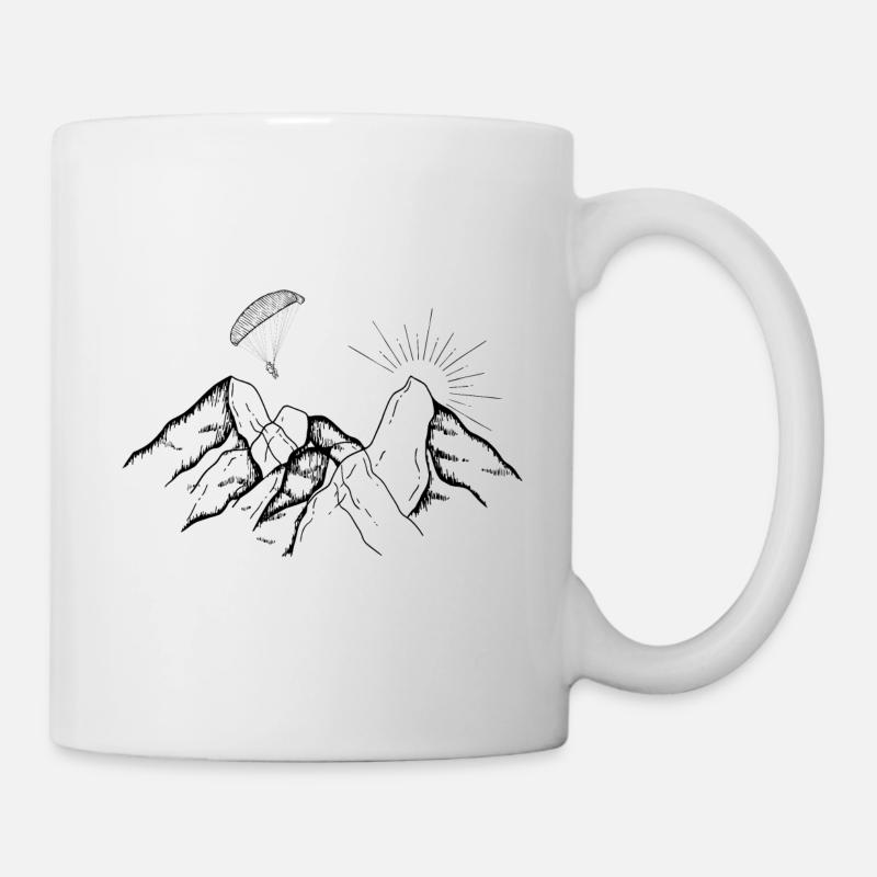 Gleitschirm Paraglider Berge - Tasse - Weiß