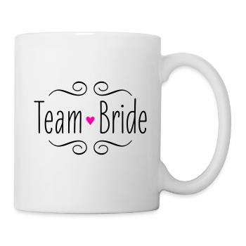 Team Bride Bride Pink Heart Wedding Wedding Party - Mug - white - Right
