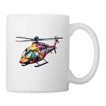 Helikopter / Hubschrauber / fliegen / Luftfahrt - Tasse - Weiß - Rechts