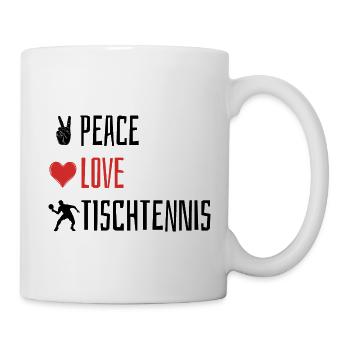 Peace Love Table Tennis - Heart - Mug - white - Right