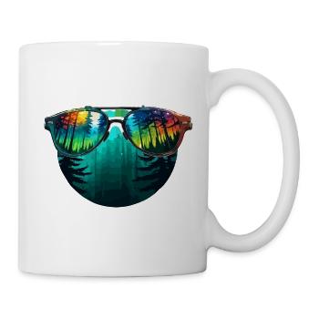 Sonnenbrille / Reflektion / Wald / Spiegelung - Tasse - Weiß - Rechts