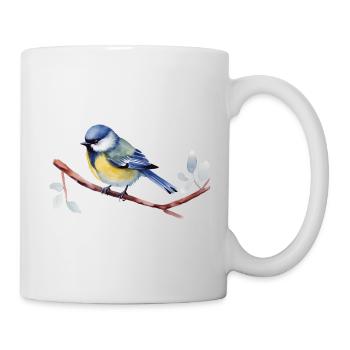 Meise Singvogel, Blaumeise - Tasse - Weiß - Rechts
