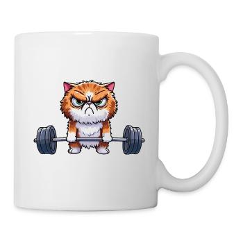 Deadlift Katze Bodybuilding - Tasse - Weiß - Rechts