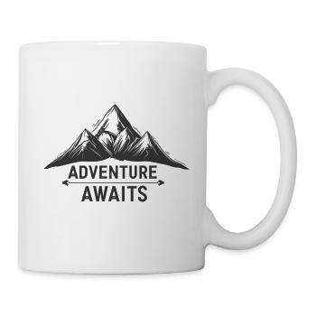 Adventure awaits, mountain logo, peaks - Mug - white - Right