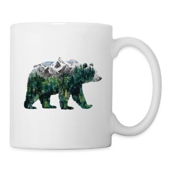 Wald Bär Natur Wildlife Kunst Berg Tier - Tasse - Weiß - Rechts
