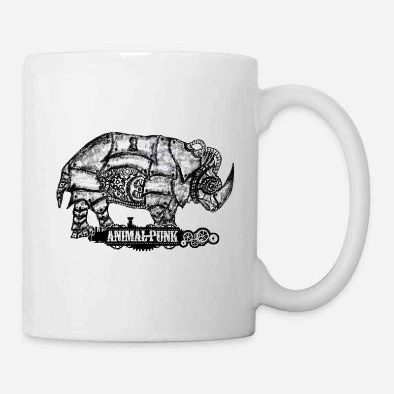 Mr. Rhino SteamPunk AnimalPunk - Mug - white