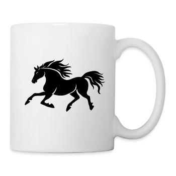 Pferd Sticker - Tasse - Weiß - Rechts