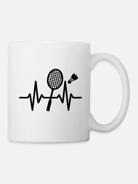 Badminton Raquette Volant Sport - Mug blanc - blanc
