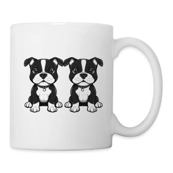 Pit Terrier Hund Comic - Tasse - Weiß - Rechts