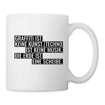 Graffiti Techno Erde Spruch Statement Musik - Tasse - Weiß - Rechts