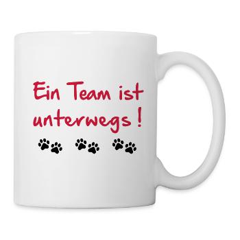 Team ist unterwegs - Tasse - Weiß - Rechts