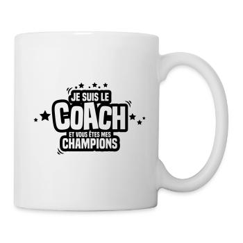 je suis le coach vous êtes mes champions - Mug blanc - blanc - Droite