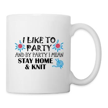 By Party Stay Home Knit - Tasse - Weiß - Rechts