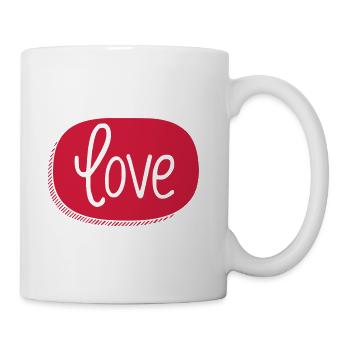 Love - Liebe - I love you - Ich liebe dich - Tasse - Weiß - Rechts